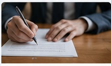 Illustrative person preparing an appeal